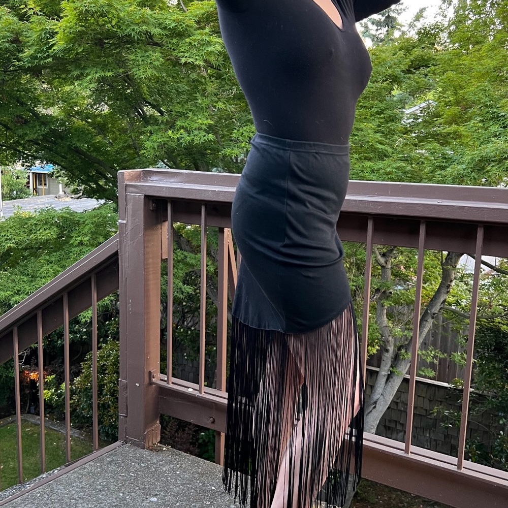 Skirt- long fringe, flapper style, faux wrap look, medium - Picture 6 of 10